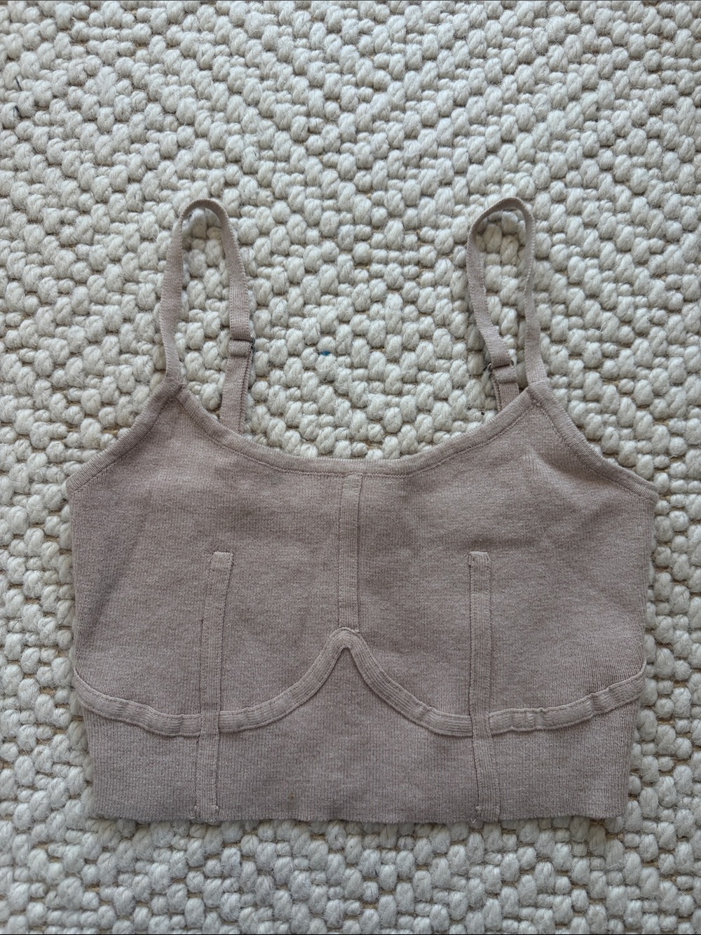 Lulu's Taupe Ribbed Cropped Bralette Tank